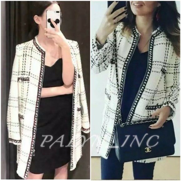 ZARA TWEED PLAID CHECK JACKET COAT 7834/644 - Picture 2 of 12
